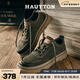 皓頓（HAUT TON）男鞋復(fù)古磨砂牛皮戶外工裝鞋休閑皮鞋板鞋子男 3074 軍綠色 40 