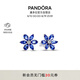 潘多拉（PANDORA）閃耀藍(lán)色拼花耳釘花朵樣式高級簡約個(gè)性七夕情人節(jié)禮物送女友