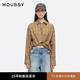 moussy 2025夏季新品復(fù)古寬松時尚舒適長袖襯衫女028ISA30-4071 555花紋駝色 均碼
