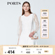 PORTS寶姿商場(chǎng)同款春夏新品女裝歐根紗拼接袖連衣裙 米白 M