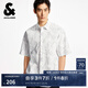 杰克·瓊斯（JACK&JONES）男裝夏季新款寬松滿印圖案休閑日常寬松翻領(lǐng)短袖襯衫225204021 A06本白色 常規(guī) M