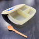 特百惠（Tupperware）可微波加熱飯盒上班族學(xué)生午餐便當(dāng)盒塑料密封冷藏保鮮飯菜湯碗 1升分格飯盒-奶黃色帶勺
