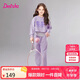 笛莎童裝女童套裝2025年春季中大童假兩件休閑運動(dòng)套裝 夢(mèng)幻紫 140