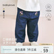 babylove【清倉(cāng)】女寶寶褲子春秋季洋氣口袋繡花長(zhǎng)褲女童時(shí)尚百搭休閑褲