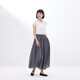 無印良品（MUJI）女式 強(qiáng)捻抽褶裙 長半身裙女夏季款裙子25年女裝純棉BE1VCC5S 炭灰色 S (155/62A)
