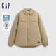 蓋璞男裝2025秋季新款輕薄大口袋襯衫式羽絨服寬松夾克外套791879 卡其色 S (165/88A) 亞洲尺碼
