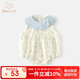 班喜迪嬰兒衣服夏季薄款嬰幼兒連體衣寶寶公主包屁衣夏裝無袖哈衣外出服 藍(lán)色 66cm