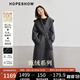 紅袖【甄絨系列】雙面呢大衣冬季2024新款女裝高端氣質(zhì)連帽領(lǐng)毛呢外套 深灰080 M