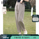 絲柏舍松緊腰休閑褲2025夏裝新款女裝時(shí)尚寬松高腰通勤九分褲