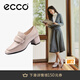 愛(ài)步（ECCO）樂(lè)福鞋女 25年新款優(yōu)雅淺口正裝單鞋粗跟高跟鞋女 型塑291903 灰粉色29190301386 38