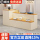 朗存服裝店展示柜中島桌長條展示桌陳列柜女裝店流水臺新款中島展示臺 金絲木紋+香檳色【加厚板材】 120*60*90cm