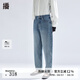播高腰牛仔褲女商場同款2024新款顯瘦復(fù)古做舊小腳褲BDR1KD0105 B59牛仔藍(lán) 牛仔藍(lán) L