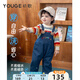 幼歌（YOUGE）嬰幼兒秋季童趣卡通牛仔背帶褲寬松柔軟細(xì)膩不掉色褲子 牛仔藍(lán)(66-90襠開扣) 90 cm