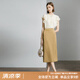 顏域咖色高腰包臀裙女2024新款夏季半裙氣質(zhì)通勤裙子中長款半身裙 咖色 L/40
