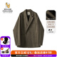 William fox&sons新復古回潮仿麂皮絨小西服男輕商務復古寬松易打理便西休閑西裝男 咖色(雙排扣） 2XL /54