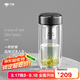 萬象（WANXIANG）雙層弧形玻璃杯男女士V270帶濾網(wǎng)水杯中國(guó)灰360ml便攜車載泡茶杯