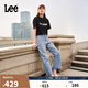 Lee25春夏新品舒適直筒經(jīng)典五袋款設計淺藍色女涼感牛仔褲涼涼褲