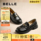 百麗（Belle）海鷗米色樂福鞋女2025春新商場同款通勤百搭鞋D7D1DAA5 黑色 37 (235mm)