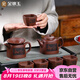 金鑲玉功夫紫砂壺茶具整套裝宜興純手工家用辦公送人禮盒高檔 馳騁