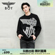 BOY LONDON【水墨之影】秋冬毛衫男女同款老鷹保暖黑色休閑針織衫N60002 黑色 M