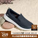 斯凱奇（Skechers）夏季男鞋一腳蹬健步鞋休閑運(yùn)動(dòng)鞋舒適緩震懶人鞋軟底耐磨爸爸鞋 海軍藍(lán)色/NVY 41