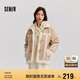 森馬（Semir）外套女牛角扣翻領(lǐng)寬松文藝2024冬季仿麂皮仿兔毛夾克109724108011