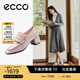 愛步（ECCO）七夕禮物 樂福鞋女 25年新款淺口正裝單鞋粗跟高跟鞋 型塑291903 灰粉色29190301386 38