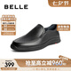 百麗七夕禮物BELLE牛皮男商務(wù)休閑皮鞋18029AM1 黑色3  42