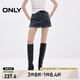 ONLY2025春季新款國風(fēng)盤扣高腰開叉裙褲牛仔短褲女|125143003 J39 藍(lán)黑 M
