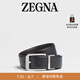 ZEGNA【禮物】杰尼亞皮帶黑色配深棕色商務(wù)通勤雙面腰帶/皮帶3.5CM 黑色/深棕色 110cm（3尺3）