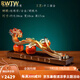 RWTW事事柿柿如意琺瑯彩新中式客廳擺件領(lǐng)導送禮搬家禮物喬遷新居禮品 大號事事如意(胡桃木底座)