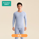 全棉時(shí)代（PurCotton）男女士保暖內衣暖棉棉輕暖套裝情侶打底彈力舒適 景藍 XL (女款170/男款180）