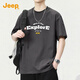 JEEP吉普260G重磅純棉短袖T恤男士高支情侶裝上衣夏季圓領(lǐng)休閑體恤男