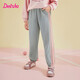 笛莎童裝女童運動(dòng)褲2025秋季休閑束腳褲中大童女寶長(cháng)褲 淺灰 140