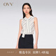 OVV【重磅真絲】2024春夏新款女裝22MM素縐緞飄帶無袖襯衫 藏青 M