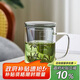 綠昌明茶杯帶過濾茶水分離泡茶杯加厚耐高溫帶刻度辦公家用杯子430ml