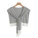 OEMG精品黑白條紋空調針織披肩護頸外搭網(wǎng)紅韓版襯衫百搭搭肩 精品白黑粗條紋
