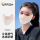 YASO防曬口罩女防紫外線(xiàn)遮陽(yáng)面罩冰絲護眼角透氣輕薄可清洗易呼吸立體 豆沙粉（冰感防曬）