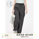 紫涵（ZIHAN）紫涵直筒束腳工裝褲女2025夏季新款松緊高腰寬松顯瘦休閑傘兵長褲 灰色 XS