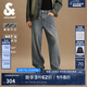 杰克·瓊斯（JACK&JONES）25年男裝秋季牛仔褲男寬松潮酷微彈褲子復(fù)古廢土風907廓形闊腿褲 E41 中牛仔藍 32 175 W32/L32
