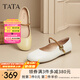 他她（TATA）2025秋商場同款時尚百搭女瑪麗珍鞋新款YFF03CQ5 米白/棕 36