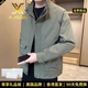 XJSGS官方國際正品牌男士高端立領(lǐng)夾克春秋季商務(wù)休閑免燙外套輕奢男裝 高檔軍綠色【現(xiàn)貨速達】 3XL 【建議170-190斤】