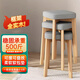 魚(yú)躍星空家用凳子實(shí)木可疊放方凳科技布客廳餐椅家用書(shū)桌木頭軟包凳子 淺灰科技布+原木色凳腿+海綿坐墊 45cm