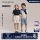 Teenie Weenie Kids小熊童裝24春夏款男女童純棉基礎(chǔ)款圓領(lǐng)T恤 藏青色 140 cm