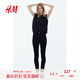 H&M女裝牛仔褲夏季舒適緊身高腰5袋式彈力鉛筆褲1207354 黑色 32 155/60