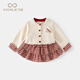 凡獵女童連衣裙秋裝洋氣時(shí)髦兒童公主裙針織短裙套裝周歲寶寶禮服春秋