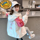 G.DUCKKIDS女童春裝外套2025兒童洋氣女孩春秋連帽春季卡通拼色夾克上衣 杏色 120
