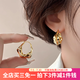 伊黛兒輕奢高級感吊墜耳環(huán)女小眾獨(dú)特金屬耳飾耳墜2025新款耳圈 E3672日韓金屬耳圈