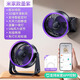 小米已接入米家APP】桌面靜音智能循環(huán)扇usb可充電學(xué)生宿舍家用小風(fēng)扇 輕奢紫頂配款【米家遠程操控】