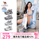 駱駝（CAMEL）【銀月】網(wǎng)面透氣老爹鞋潮流增高百搭休閑鞋女七夕禮物 L24A283742 灰/槍/黑 36